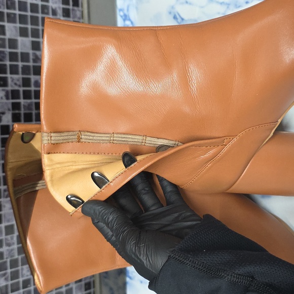 Boots Split Toe High Heel Women Boots Leather Women Shoes - Picture 11 of 11